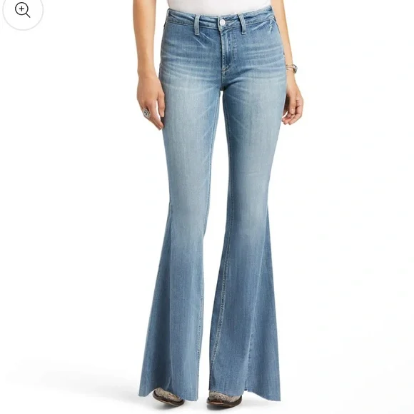 Ariat REAL Flare Leg Bootcut Western Cowgirl Denim Jeans Women's Size 33 Short - Picture 2 of 16